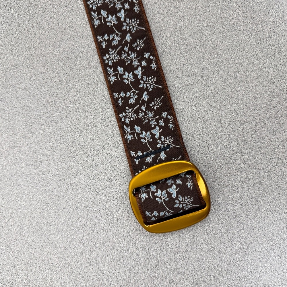 Bison Designs Belt Womens Small Brown Floral Print Mazo Webbing Slider Buckle - Picture 2 of 6